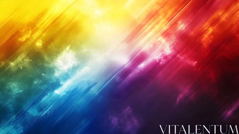 Vivid Diagonal Abstract Color Burst With Light And Cloud Effects.