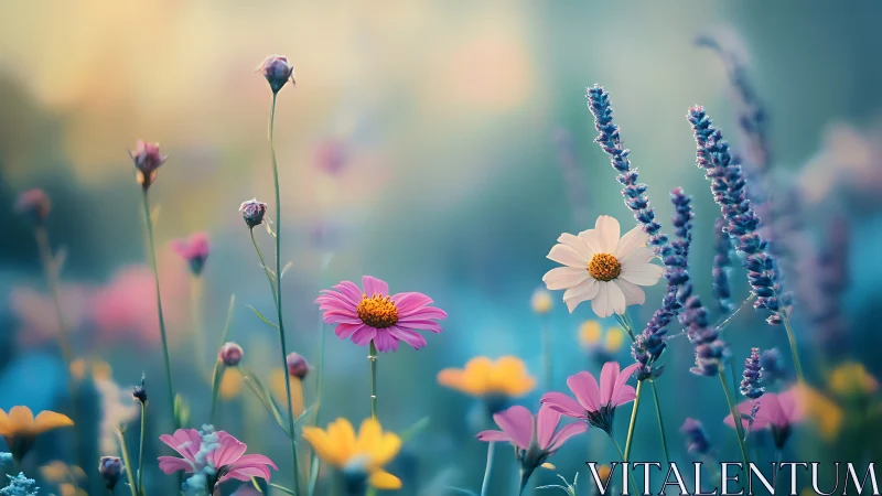 Shallow Depth Field Floral Composition with Selective Focus Rendering