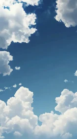 Soft summer clouds drift gently across a calm blue sky