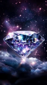 Suspended cosmic diamond refracts nebular light with precision
