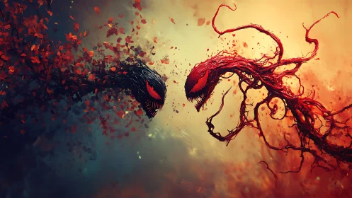 Bilateral symbiotic entities colliding in particulate vortex field.