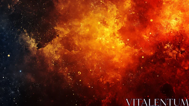 Stellar nebula field shows dense orange and red gas clouds