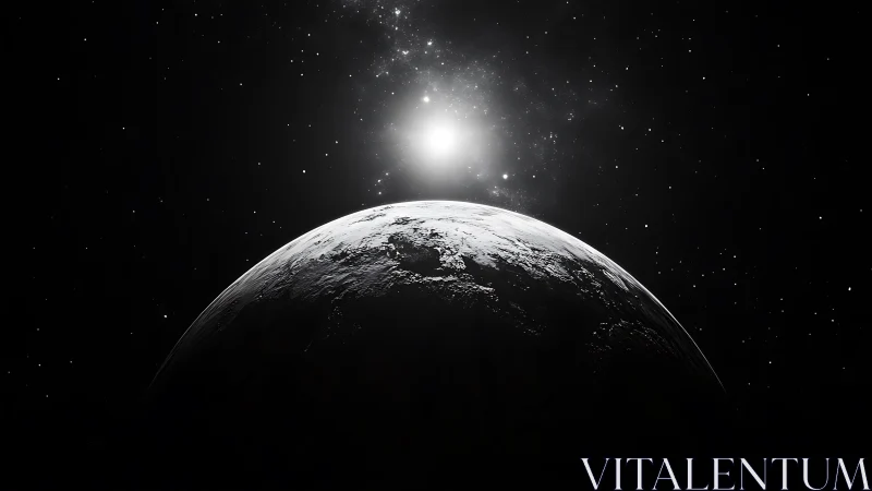 Terminator line planet horizon under intense stellar backlight