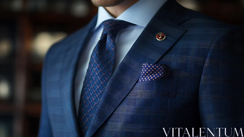 Refined Professional Style: Tailored Blue Suit Details