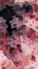 Coral palace of fractal foam drifting in rose dusk.