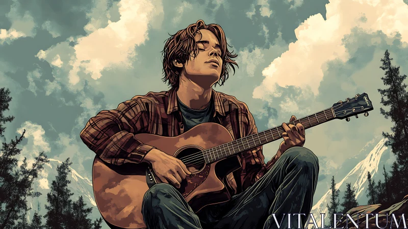 Guitar daydreams under slow drifting mountain clouds.