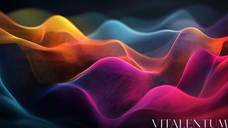 Chromatic data dunes rolling through a neon twilight dream.