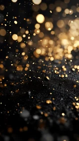 Golden sparkles drift gently across a deep velvet night sky