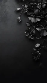 Black and white floral study with orchid blooms.