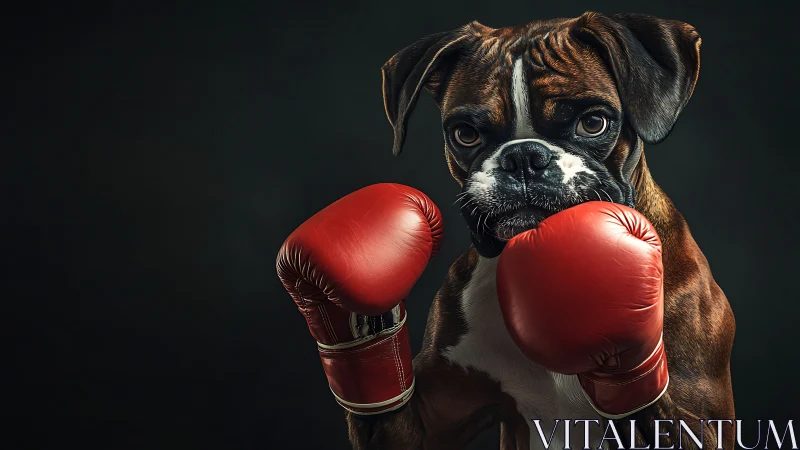 Boxer Dog Rendered in Professional 3D with Red Glove Anthropomorphism