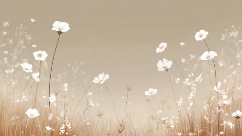 Soft wildflower meadow whispering quiet daydreams.