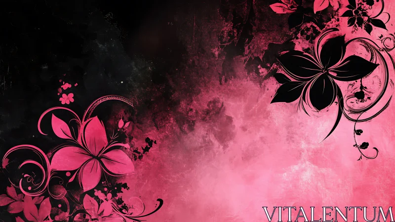 Vibrant Floral Flourish Against Smoky Black Background.