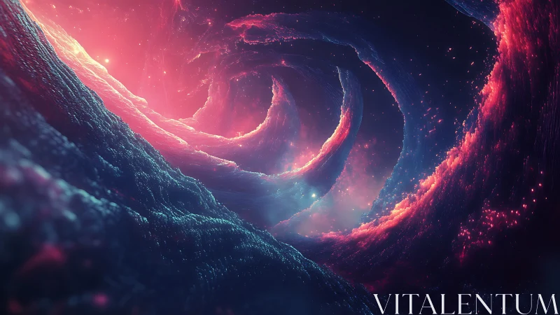 Nebula tide coils into a glowing cosmic vortex of stardust.