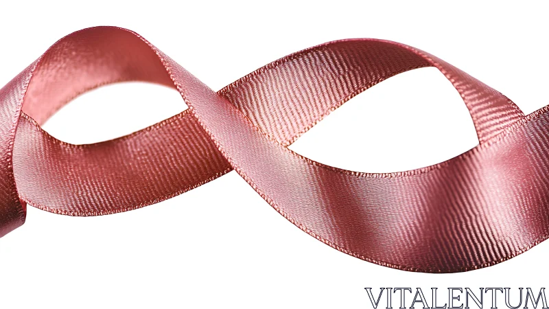 Rosy satin ribbon looping in a graceful midair dance.