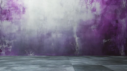 Soft violet concrete wall gently meets a cool gray floor