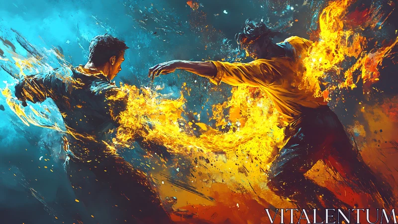 Conceptual Battle with Fire and Ice Elements