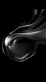 Liquid black chrome curves in abstract minimalist motion.