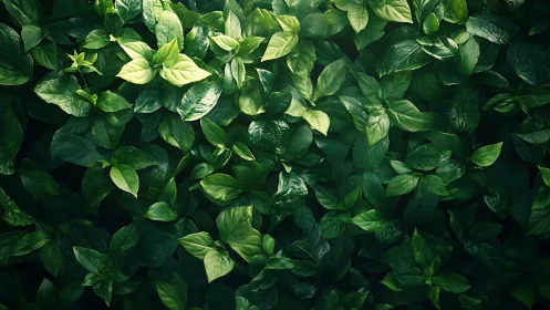 Gentle leafy wall of green light and calming shadows.