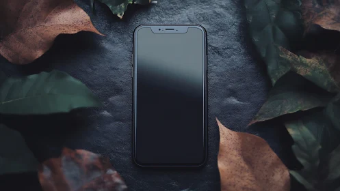 Midnight Messenger: Phone Sleeps Among Autumn's Whispered Decay.