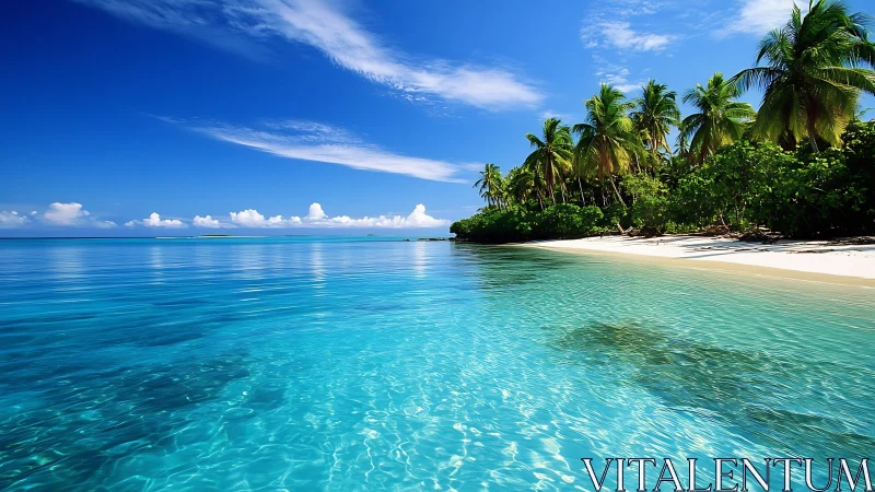 Tropical Beach Lagoon with Pristine Turquoise Waters.