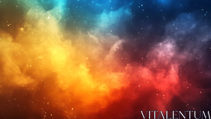 Chromatic nebula clouds with luminous starfield gradient.