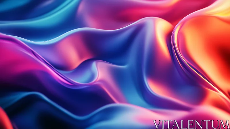 Liquid neon silk waves ripple through electric twilight.