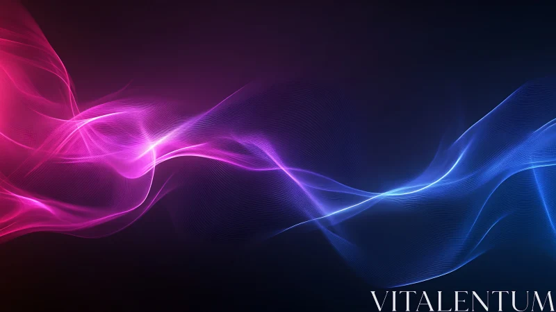 Neon magenta and cobalt light waves over deep gradient.