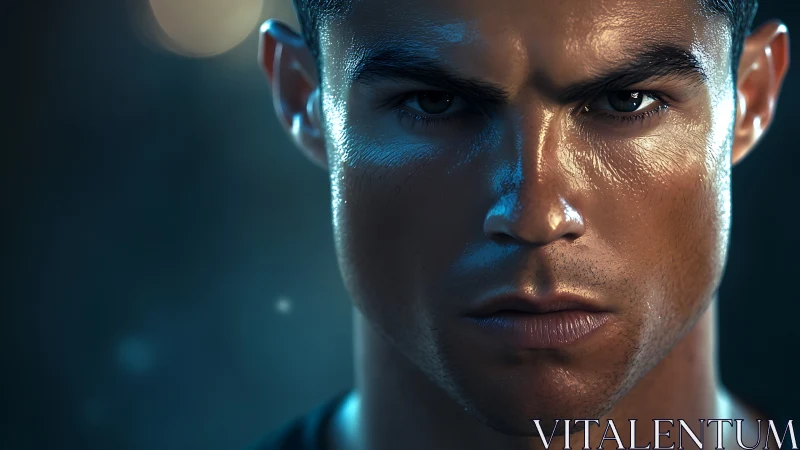 Steel-eyed athlete in neon-lit focus, forged by shadows.