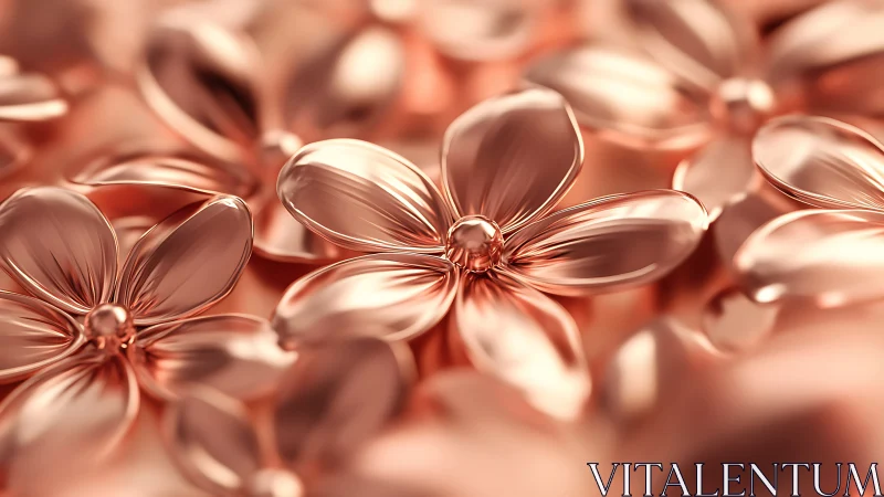 Translucent Rose Gold Flowers in Soft Focus.