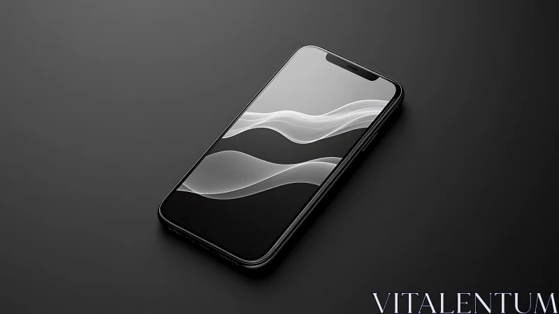 Modern Smartphone Display. Minimalist Monochrome Wallpaper Design.