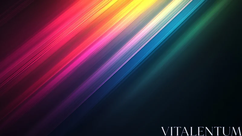 Radiant diagonal spectrum streaks illuminate dark space.