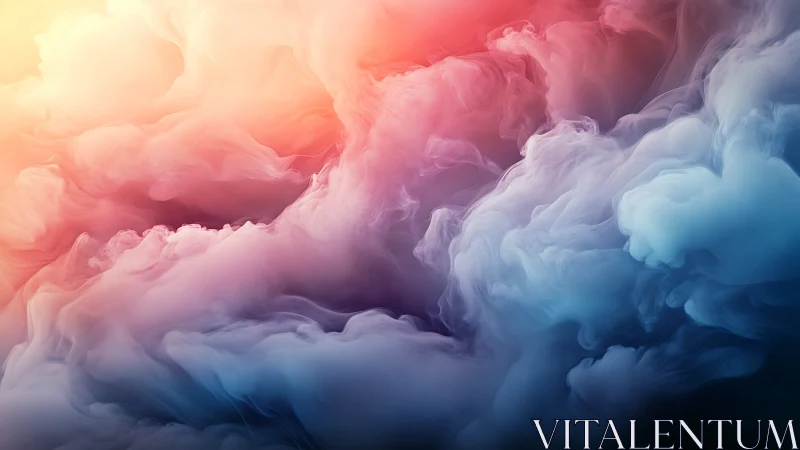Multicolored volumetric clouds in soft gradient light.
