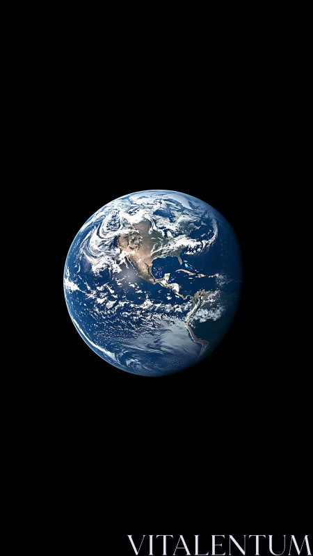Earth viewed from space with North and South America visible.