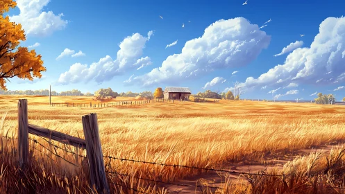 Golden prairie daydreams beneath a wide open sky.