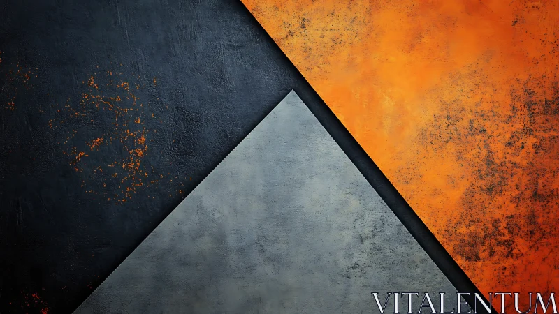 Geometric textured panels in gray, black, and orange.