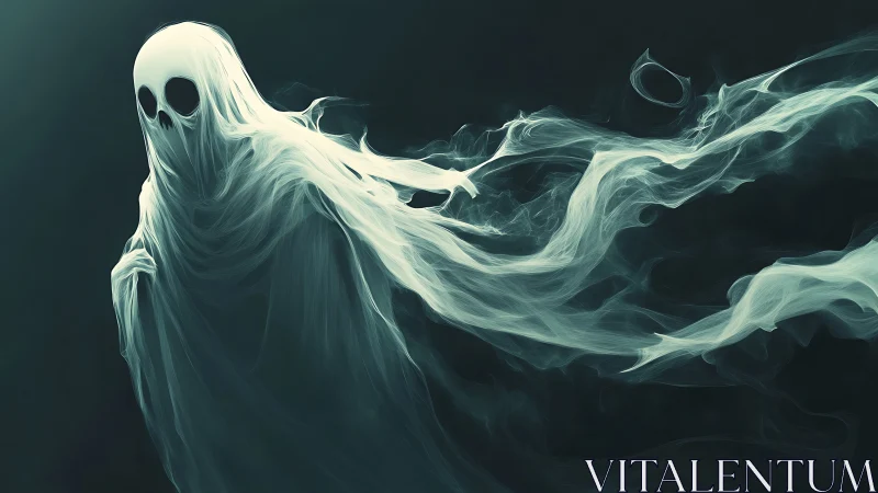 Translucent spectral figure with trailing vaporous forms.