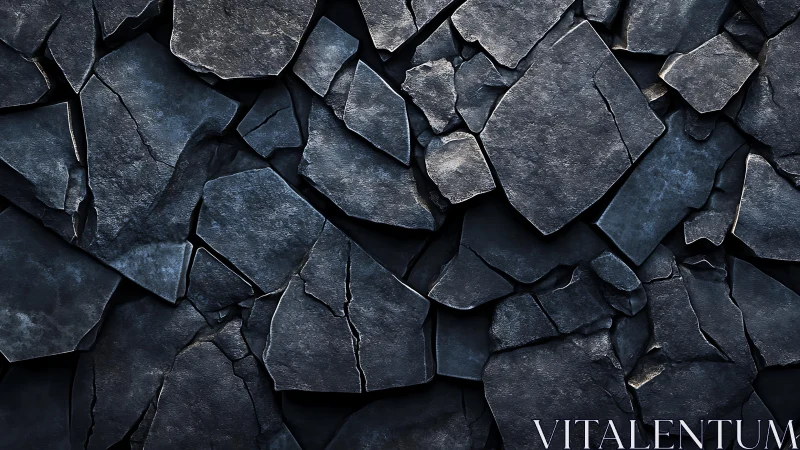 Dark Slate Stone Texture Background with Cracked Pattern Design.