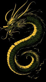 Stormcoil dragon spirals through ink-black thunder night.