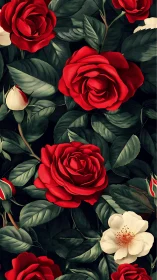 Red Roses Waltz: Velvet Petals Against Midnight Shadow