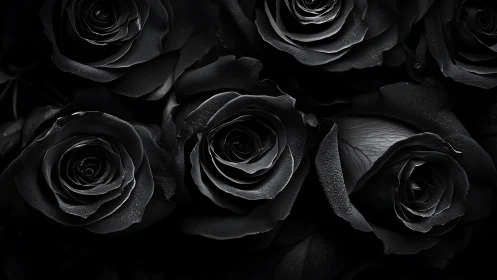 Black Roses in Monochrome: Dramatic Floral Elegance.