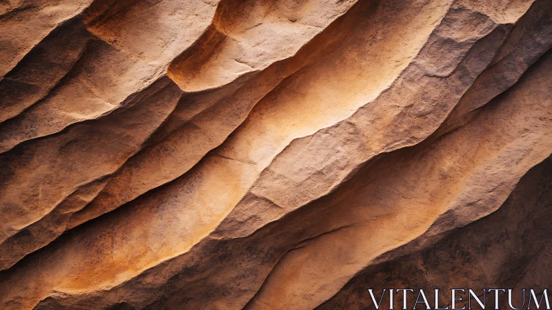 Sunlit canyon folds sketch warm sandstone in soft waves.