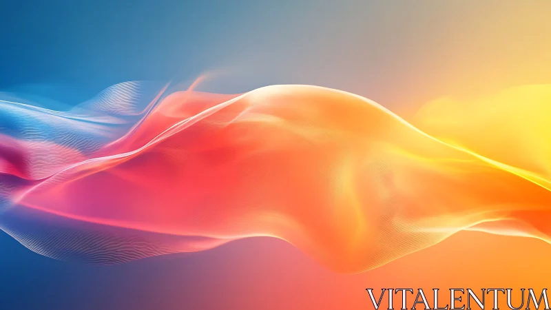 Gradient mesh wave with warm and cool color transition.