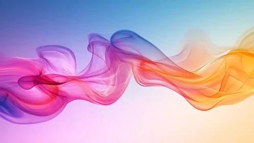 Multicolored translucent waveforms on a gradient field.