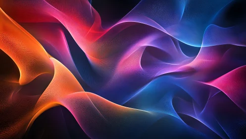 Shimmering color waves drift softly through a digital dream