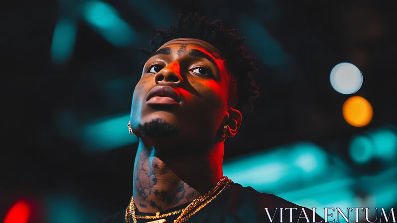 Moody urban portrait captures introspective night energy