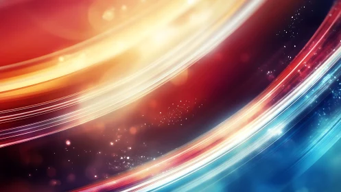 Glowing color streams curling through a dreamy night sky.