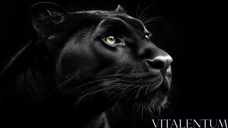 Black Panther Portrait: Luminous Eyes Against Void.
