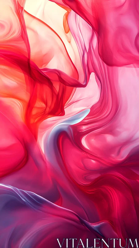 Silken crimson waves flow in luminous abstract motion