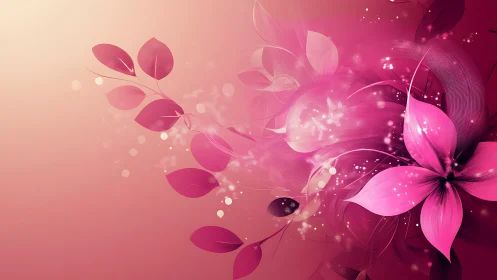 Luminous Petals Dance Through Enchanted Pink Dimensions