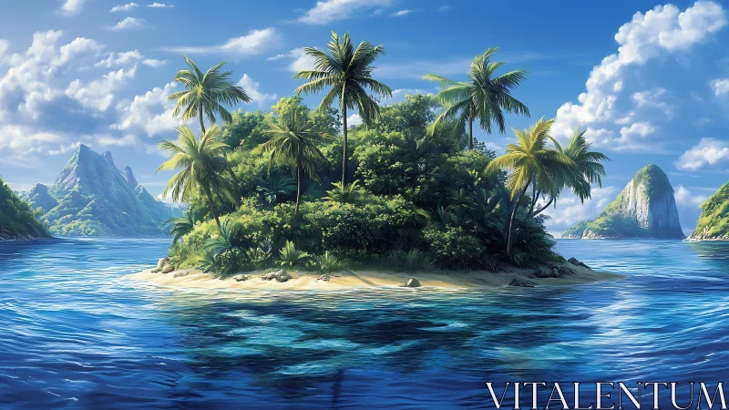 Tropical Paradise Island Emerges From Crystalline Waters